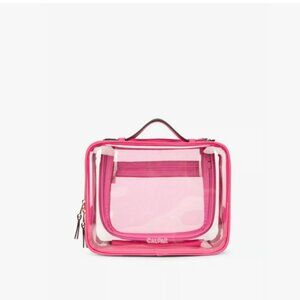 CALPAK Large Clear Cosmetics Case Dragonfruit